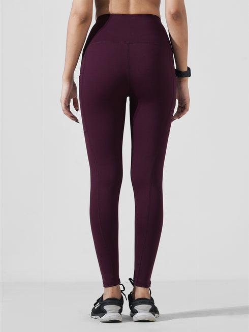 Maroon Motion Pocket Legging in Cloud Compression