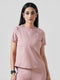 Leera Motion Pleat Performance Tee in Tea Pink