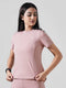 Leera Motion Pleat Performance Tee in Tea Pink