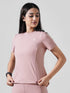 Leera Motion Pleat Performance Tee in Tea Pink