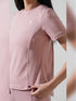 Leera Motion Pleat Performance Tee in Tea Pink