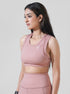 Leera Contour Cutout Sports Bra in Tea Pink