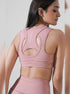 Leera Contour Cutout Sports Bra in Tea Pink