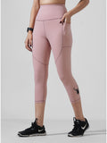 Traction Tea Pink Pocket Capri Legging in Cloud Compression