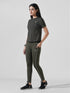 Leera Motion Pleat Performance Tee in Olive