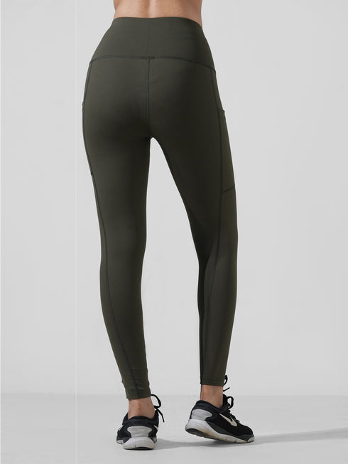 Olive Motion Pocket Legging in Cloud Compression