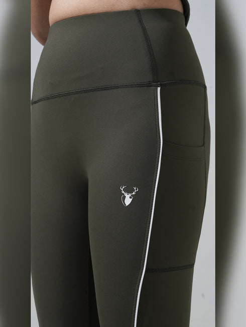 Olive Motion Pocket Legging in Cloud Compression