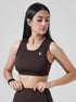 Leera Contour Cutout Sports Bra in Chocolate Brown