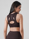 Leera Contour Cutout Sports Bra in Chocolate Brown
