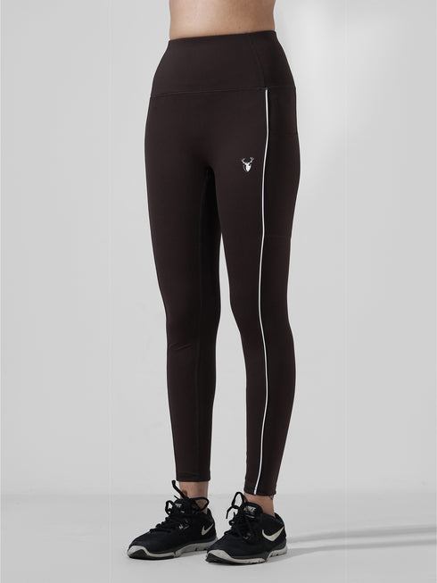 Brown Motion Pocket Legging in Cloud Compression