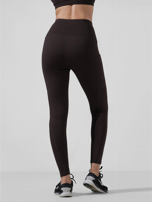 Brown Motion Pocket Legging in Cloud Compression