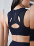 Leera Contour Cutout Sports Bra in Navy Blue
