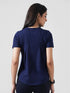 Leera Motion Pleat Performance Tee in Blue