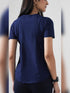 Leera Motion Pleat Performance Tee in Blue