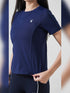 Leera Motion Pleat Performance Tee in Blue