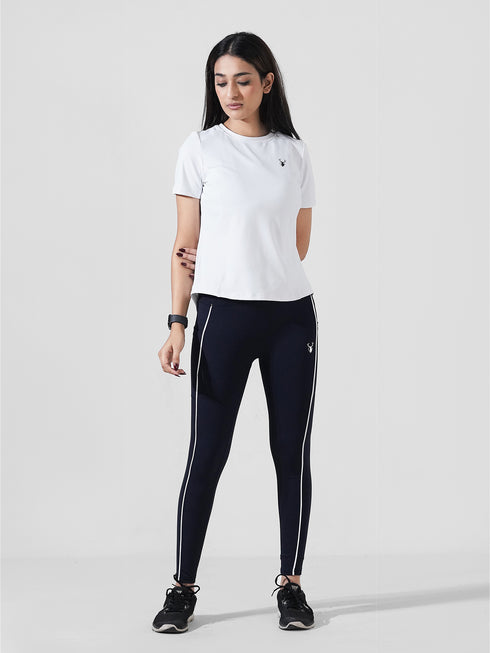 Leera Motion Pleat Performance Tee in White
