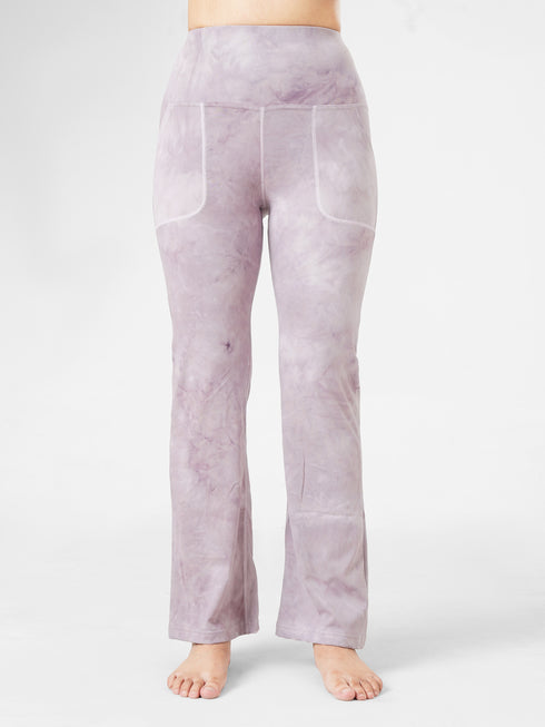 Proactive Pocket Flare legging in Pink Tie & Dye