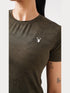 Leera Splash Super Soft Printed Tee in Olive