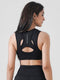 Leera Contour Cutout Sports Bra in Black