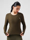 Leera Performance Fitted Tee in Olive Textured