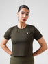 Leera pop Loose Cropped Top in Olive Green