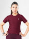 Leera Training Tee in Maroon Texture