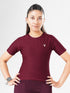 Leera Training Tee in Maroon Texture