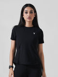 Leera Motion Pleat Performance Tee in Black