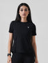 Leera Motion Pleat Performance Tee in Black