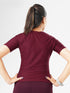 Leera Training Tee in Maroon Texture