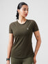 Leera Contrast Raglan Tee in Olive