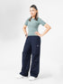 FlowFit Wide Leg Jogger Pants in Navy Blue