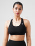 Performance Fixed Padded High Support Sports Bra in Black