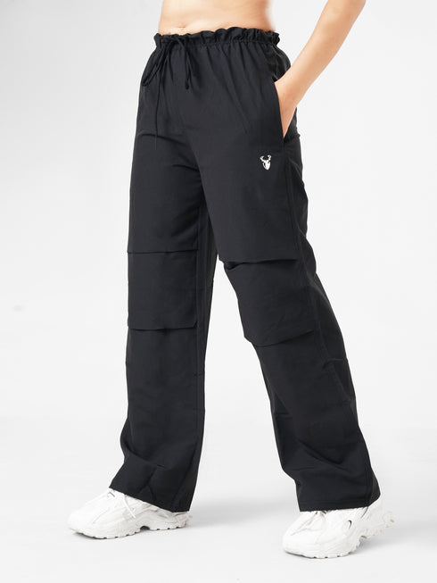 FlowFit Wide Leg Jogger Pants in Black