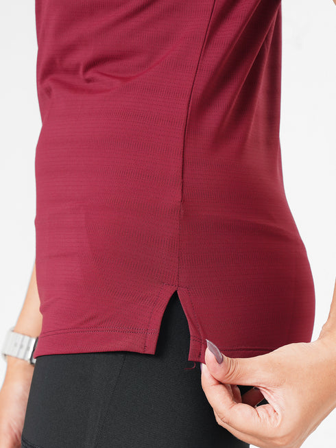 AeroMesh Performance Tee in Maroon