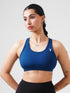 Performance Fixed Padded High Support Sports Bra in Teal Blue