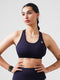 Performance Fixed Padded High Support Sports Bra in Navy Blue