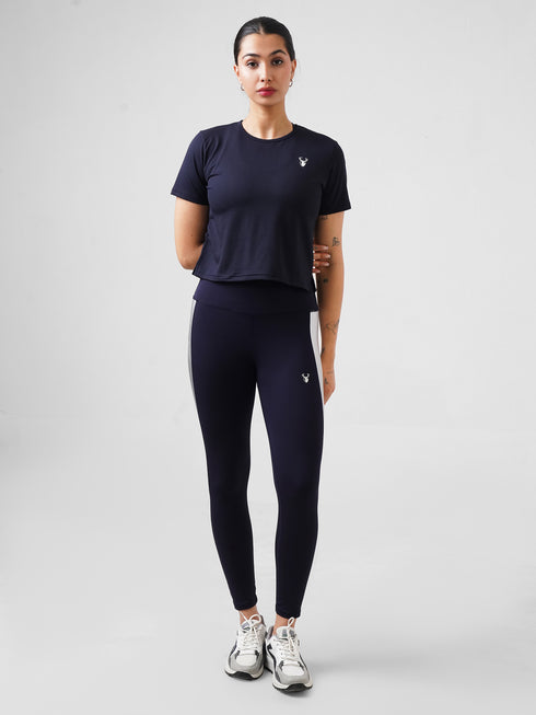 Leera pop Loose Cropped Top in Blue