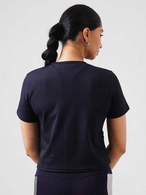 Leera pop Loose Cropped Top in Blue