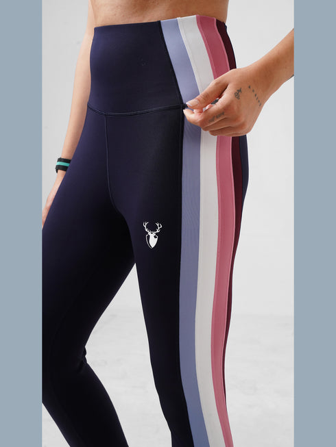 Multi Point Legging in Navy Blue