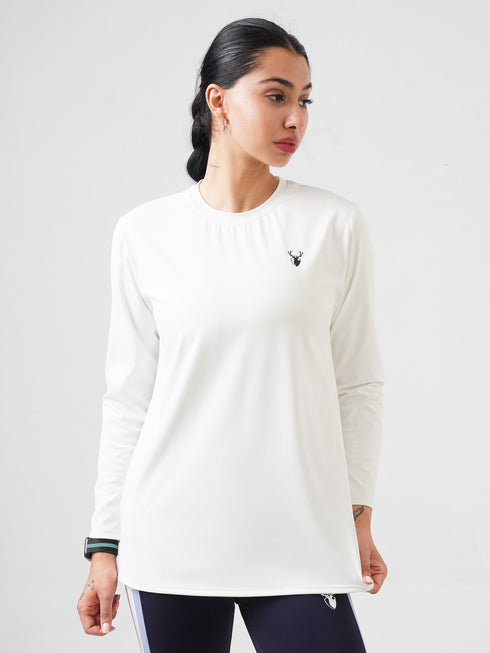 District Loose Fit Long Top in White Vanilla
