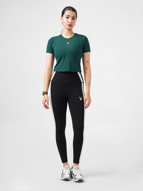 LEERA Active Crop Top in Teal Green