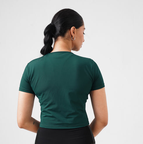 LEERA Active Crop Top in Teal Green