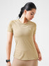 Leera Contrast Raglan Tee in Beige