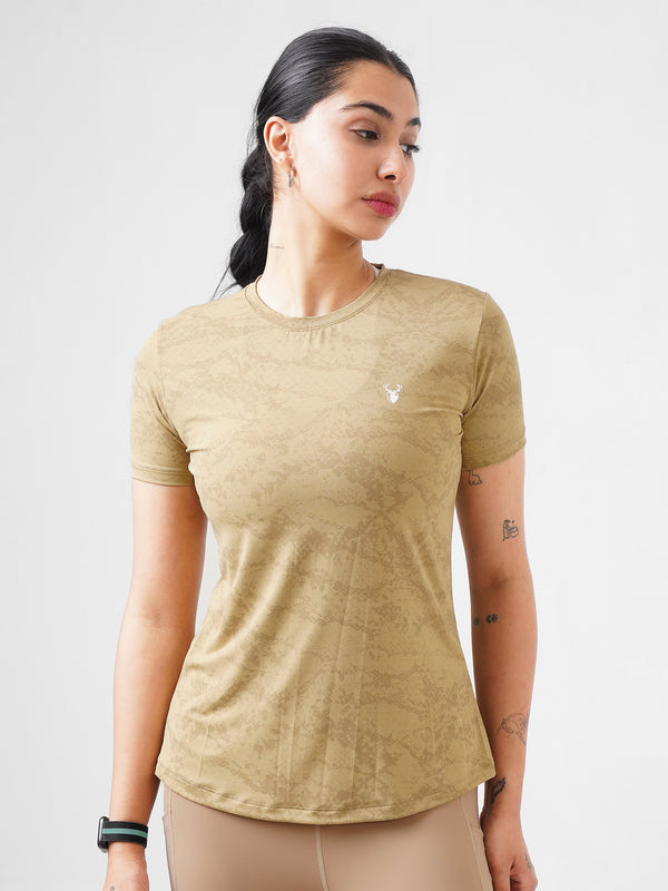 Leera Splash Super Soft Printed Tee in Beige