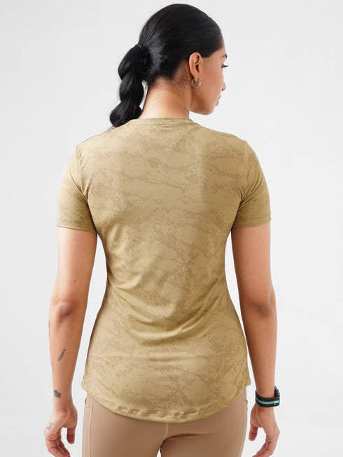 Leera Splash Super Soft Printed Tee in Beige