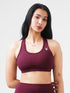 Performance Fixed Padded High Support Sports Bra in Maroon
