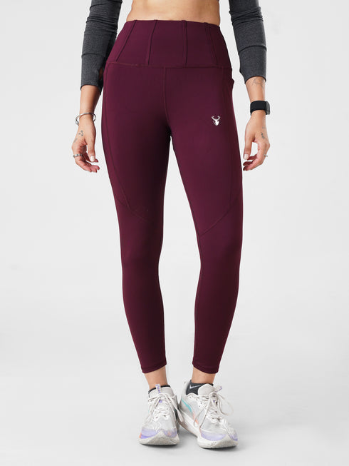 StrideFlex Pocket Legging in Maroon