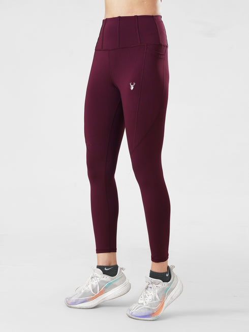 StrideFlex Pocket Legging in Maroon