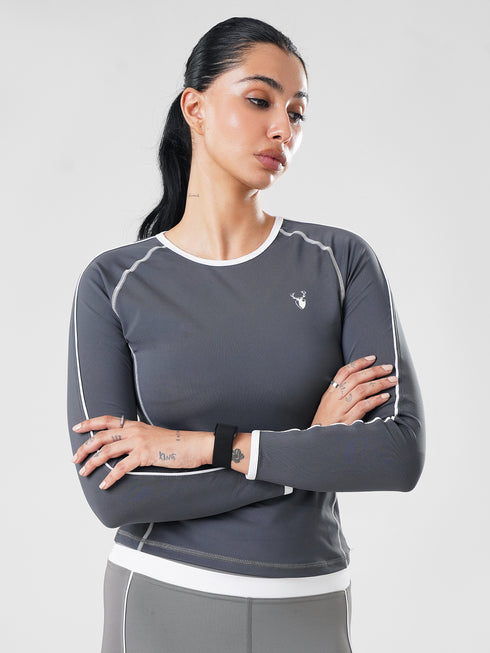 StrikeLine Fitted Tee in Grey